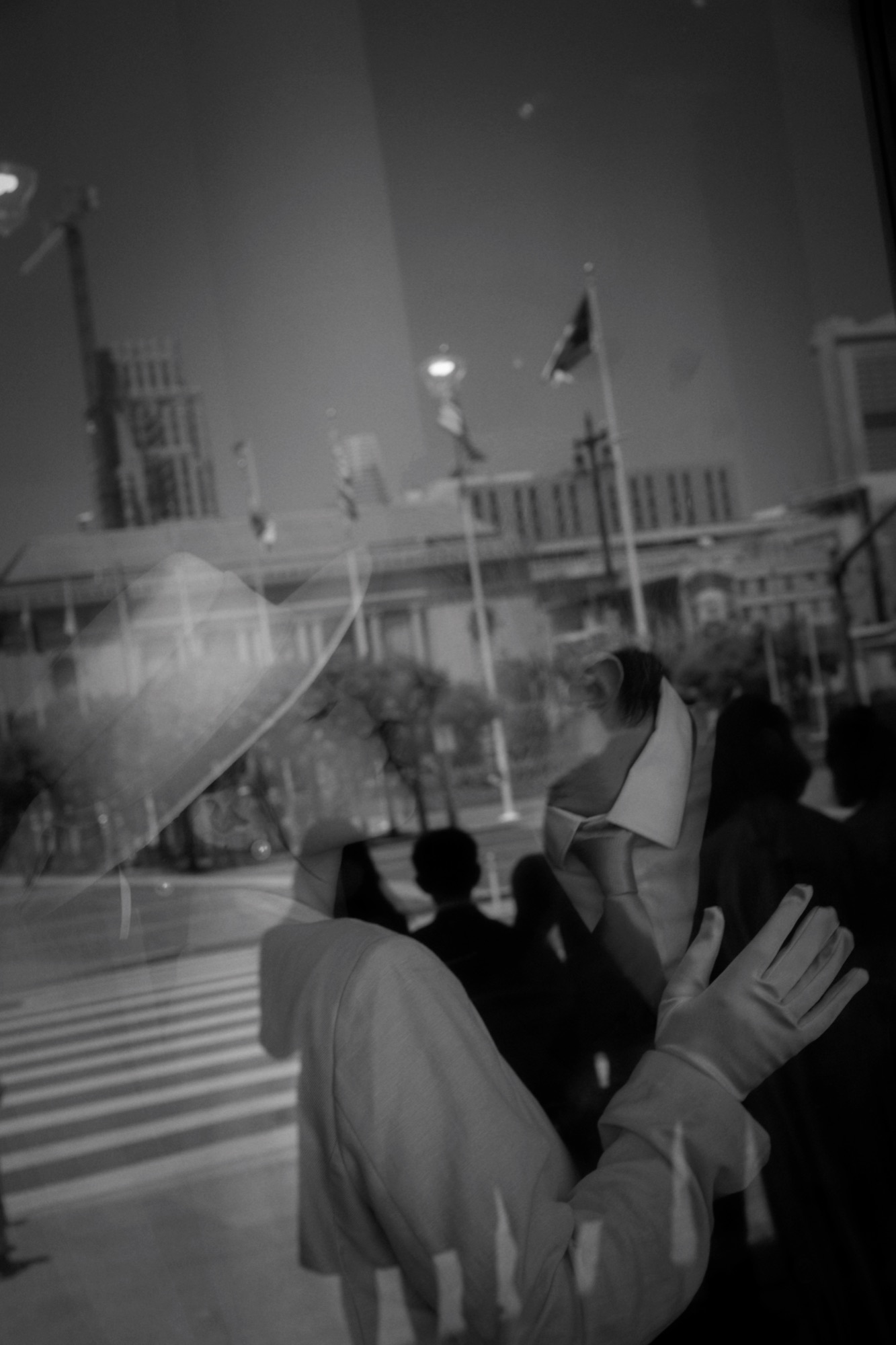 A soft black-and-white portrait inside City Hall