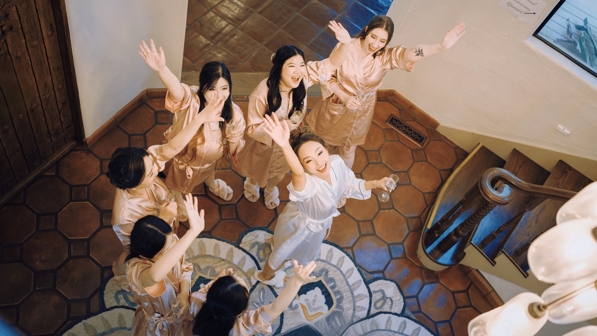 Nicole getting ready with her bridesmaids